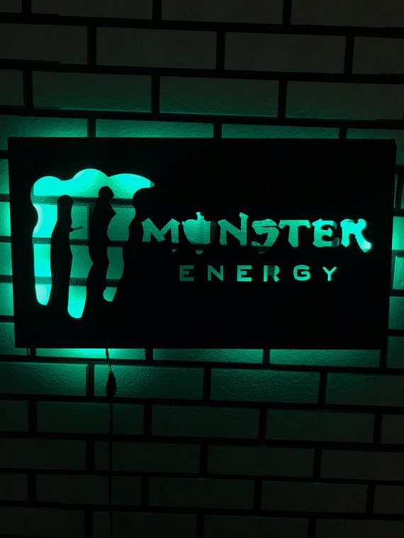 MONSTER ENERGY LED Wall Artled Wall Artled Signwall Decorr Etsy