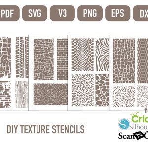 DIY texture stencils scrapbooking pdf, png, svg, dxf, eps, Silhouette v3, digital art journal stencils, junk journal stencils