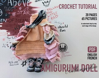 Cruella Devil amigurumi doll pattern, Cruella doll crochet tutorial, amigurumi pattern, Cruella crochet tutorial