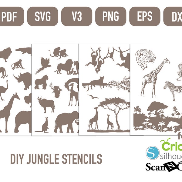 Jungle Animal Stencils - Etsy