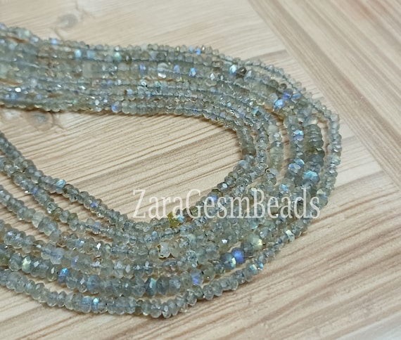 AAA+ Perle Micro Sfaccettate Di Labradorite Naturale Blu Fuoco 3 - Foto 4