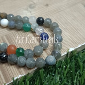 Multi Color Faceted Round Shape Beads,  6-7mm, Mix Color Ball Gemstone Beads, Jewelry Making,