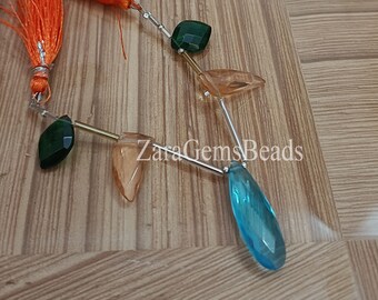 Mélange de couleurs et de formes fantaisie, brin de 5 pouces, perles de pierres précieuses multi-facettes hydro, fabrication de bijoux artisanat