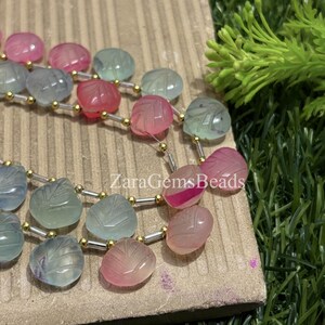 Pink Chalcedony Handmade Smooth Heart Shape Beads, 8 Inch Strand, 13-14mm, Sky Chacledony Carving Gemstone Beads,