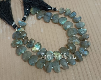 Faceted Labradorite Beads: 8 Inch Strand, Fancy Shape (7x12-10x15mm)