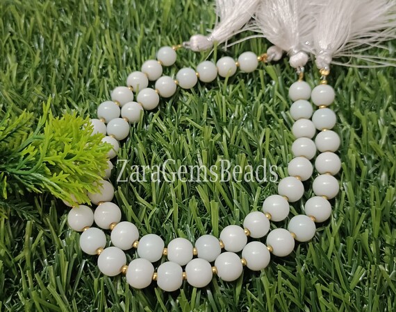 White Opal Ball Smooth Gemstone Beads, 7-8m, Inch Strand, Fine Quality,  Opal Round Shape Beads, Jewelry Making