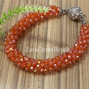 Zircon Handmade Bracelet Gemstone Beads, 6 Inch Strand, Red Zircon Faceted Rondelle Shape Beads, Craft Sale