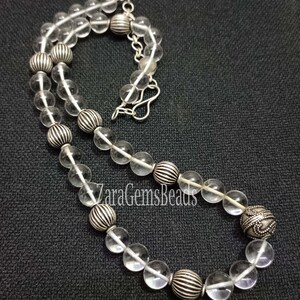 Crystal Quartz Round Bead Necklace - 18 Inch Strand