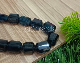 Blue Kyanite Faceted Nugget Beads: 8 Inch Strand, 8x13-11x14mm