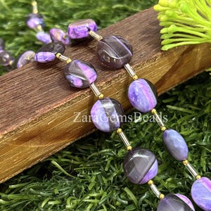 Boulder Opal Coin Shape Beads, 8 Inch Strand, 11-13mm, Purple Boulder Opal Smooth Gemstone Beads, For Jewelry Craft