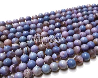 Lavender Boulder Opal Ball  Loose Gemstone Beads, 6.50-7mm, Purple Boulder Opal Smooth Round Shape, 8" Strand, Craft