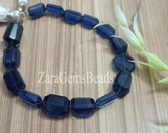 Blue Kyanite Nugget Beads: Faceted Gemstone Strand (8 Inch)