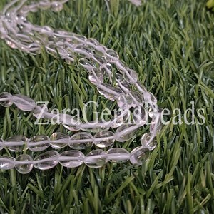 White Crystal Quartz Nugget Beads: Smooth Gemstone Strand (13 Inch)