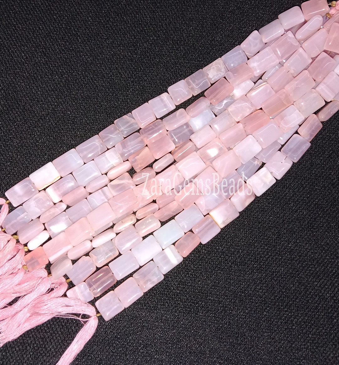 Pink Opal Smooth Rectangle Shape Beads, 9x1111x14mm, Fine Quality