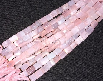 Pink Opal Smooth Rectangle Shape Beads, 9x11-11x14mm, Fine Quality, Opal Chicklet Handmade Gemstone Beads, 8" Strand