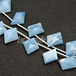 Blue Opal Table Cut Fancy Shape Beads, 9x10-14x17mm, 8&quot; Strand, Natural Oregon Opal Faceted Arrival Gemstone Beads,