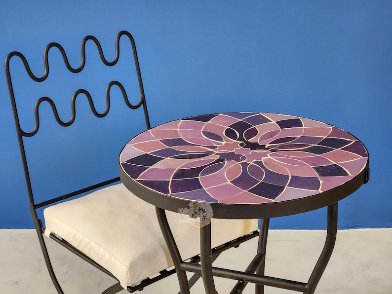 Purple garden and outdoor - Purple Mosaic Tile Table
