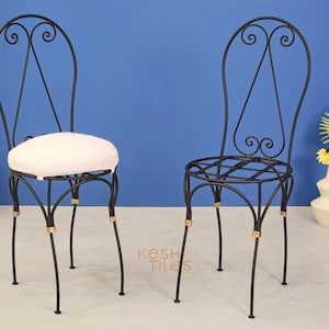 Moroccan Iron Chairs: Handpainted Indoor/Outdoor Seating Set