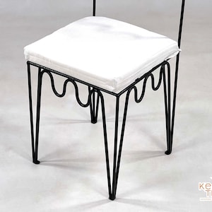 HANDMADE IRON CHAIRS Moroccan Handpainted Iron Stools Luxurious Wrought Chairs With Free White Cushions, Unique Home Furniture zdjęcie 5