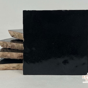 1 SQFT 4inchx4inch BLACK ZELLIGE Tiles - Customizable Tiles For Home Decor - Bathroom , Kitchen And Backsplash Made To Order Tiles