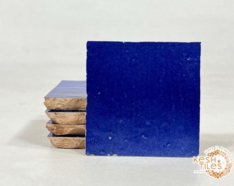 1 Square Feet -  4inchx4inch ROYAL BLUE Zellige Tiles - Customizable Tiles For Home Decor - Bathroom ,Kitchen Backsplash Made To Order Tiles