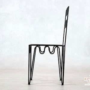 HANDMADE IRON CHAIRS Moroccan Handpainted Iron Stools Luxurious Wrought Chairs With Free White Cushions, Unique Home Furniture zdjęcie 10