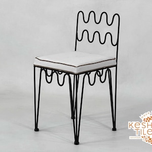 Set Of TWO WAVE CHAIRS - Moroccan Iron Chairs- Luxurious Wrought Chairs With Free Soft Cushions