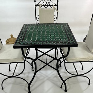 UNIQUE MOSAIC TABLE, Handmade Rectangular Table, Traditional Custom Made Design, Moroccan Zellije Table, Luxurious Outdoor Patio Forniture