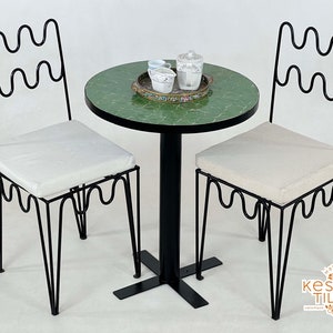Green Mosaic Tile Table: Moroccan Coffee Table, Custom Design