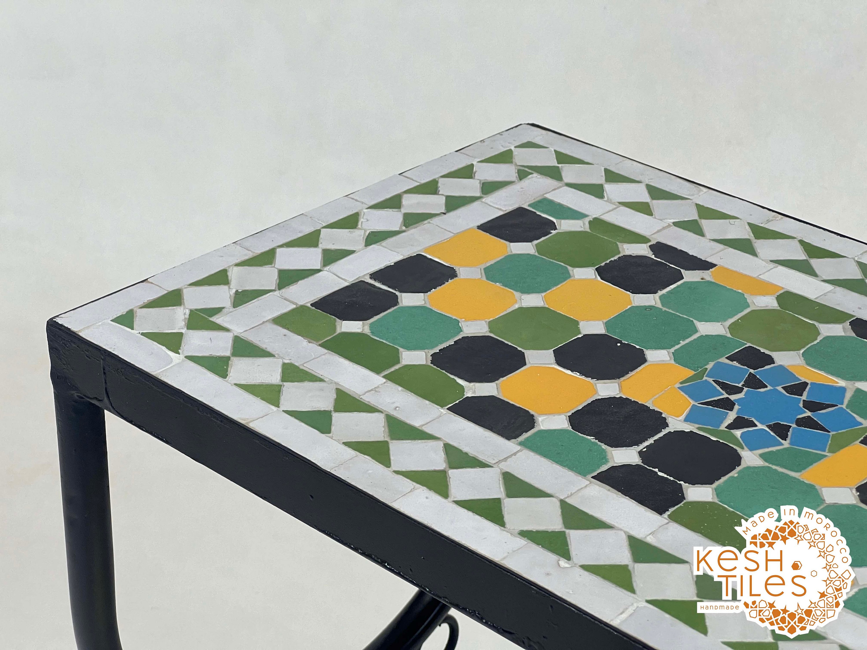 AUTHENTIC MOSAIC TABLE, Handmade Rectangular Colorful Table