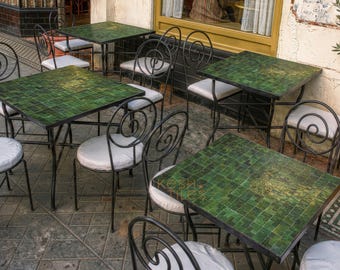 CUSTOMIZABLE MOSAIC TABLE: Tamgeroute Rectangular Tiles Table - Outdoor Furniture - Coffee And Patio Set