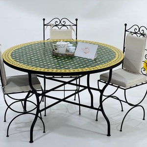 GORGEOUS MOSAIC TABLE, Handmade Round Table, Moroccan Patio Table, Luxurious Custom Made Design, Handmade Outdoor And Indoor Patio Furniture