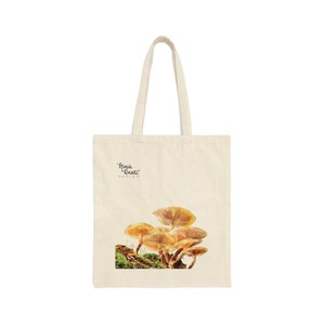 Fungi Cotton Canvas Tote Bag | Shopping & Groceries Bag | Vacation and Beach | Relaxed Style | Mushroom on Forest Floor Watercolor Painting