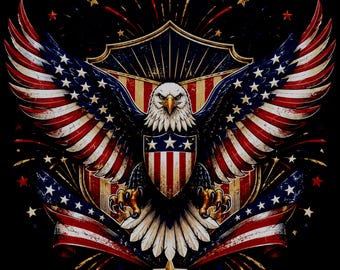 Eagle Flag Splash PNG – Patriotic USA Graphic – Digital Download – Commercial Use