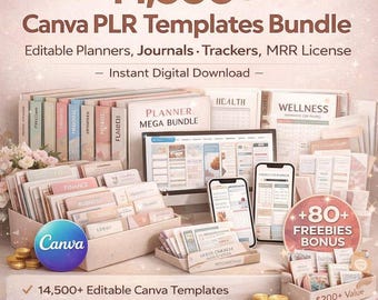 Paquete definitivo de planificadores y herramientas de seguimiento de Canva (más de 200)