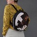 Medium-small Round Backpack Upcycled Backpack Artistic Denim - Etsy