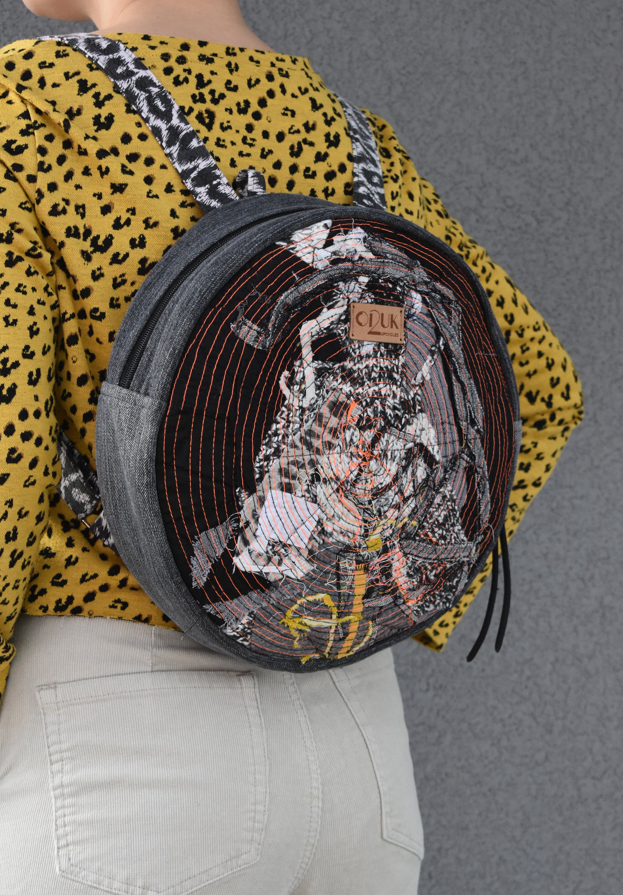 Grey - Upcycled Weave Handcrafted Mini Backpack
