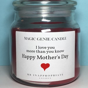 Mother&#39;s Day Candle Label (x2) - I Love You More Than You Know, Mother&#39;s Day Gift, Funny Candle, Gift For Her
