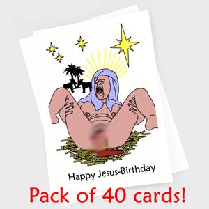40 CARDS! Rude Christmas Card, Funny Christmas Card, Offensive Dirty Inappropriate