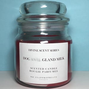Funny Candle Label (x2) - Dog Anal Gland Milk, Rude Candle Sticker, Valentine&#39;s Day Candle, Funny Candle, Gift For Him