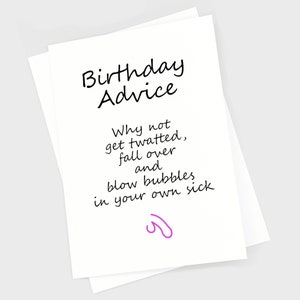Rude Birthday Card, Funny Birthday Card, Offensive Dirty Inappropriate