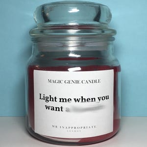 Funny Valentine&#39;s Day Candle Label (x2) - Light Me When You Want A Blow Job, Rude Candle Sticker, Funny Candle, Gift For Him