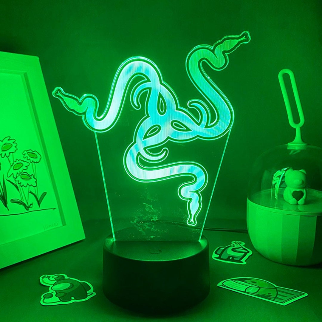 Razer Gaming Logo 3D LED Night Neon Sign Lamp for Gaming Room Etsy