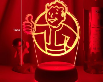 Fallout Vault Boy 3D LED Night Neon Sign Lamp for Gaming Room - Etsy Denmark