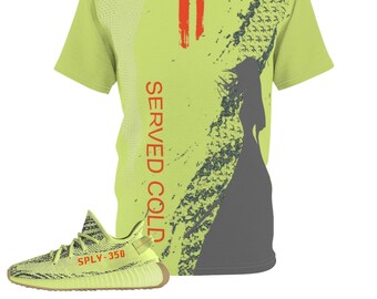 Shirt to Match Yeezy Boost 350 v2 SEFRYE Semi Frozen Yellow Sneaker Colorway Revenge Design V1