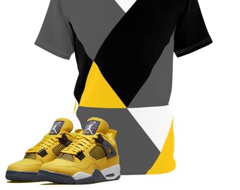 Shirt to Match Jordan 4 Lightning Sneaker Colorway ColorBlock Design