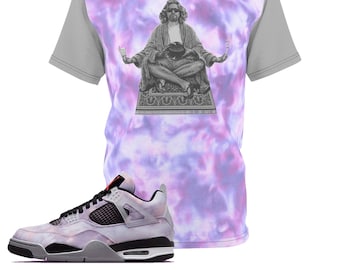 Shirt to Match Jordan 4 Zen Master Sneaker Colorway Dude + Tie Dye Print V1