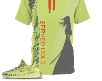 Shirt to Match Yeezy Boost 350 v2 SEFRYE Semi Frozen Yellow Sneaker Colorway Revenge Design V2