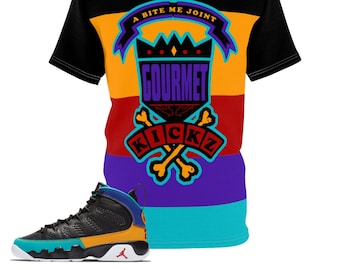 Shirt to Match Jordan 9 Dream It Do It Sneaker Colorway Striped Daze Design