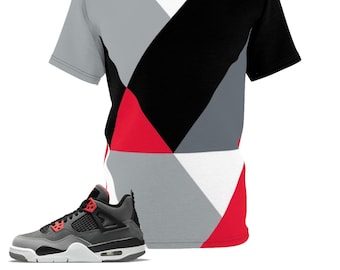Shirt to Match Jordan 4 Infrarot Sneaker Colorway ColorBlock Design